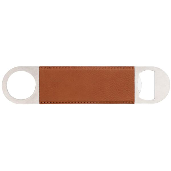 Stainless Steel Bottle Opener with Leatherette Handle Thumbnail